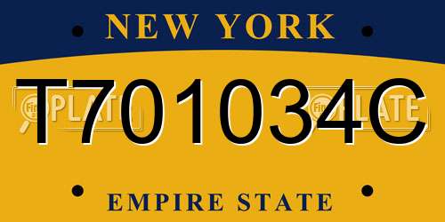 T701034C New York License Plate