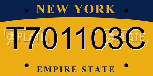 T701103C New York License Plate