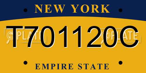 T701120C New York License Plate
