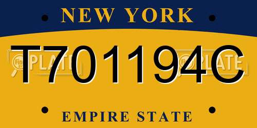 T701194C New York License Plate
