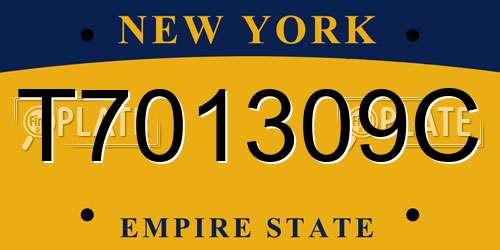 T701309C New York License Plate