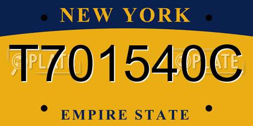 T701540C New York License Plate