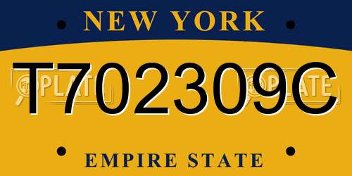 T702309C New York License Plate