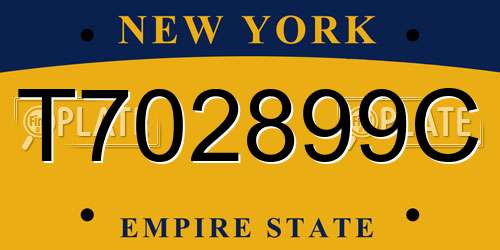 T702899C New York License Plate