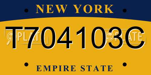 T704103C New York License Plate