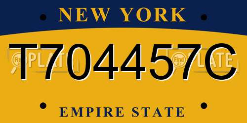 T704457C New York License Plate