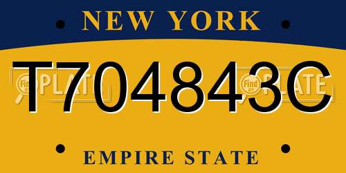 T704843C New York License Plate