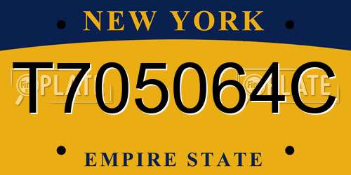 T705064C New York License Plate