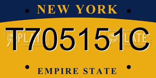 T705151C New York License Plate