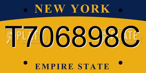 T706898C New York License Plate