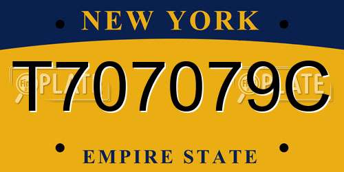 T707079C New York License Plate