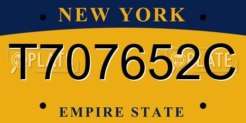 T707652C New York License Plate