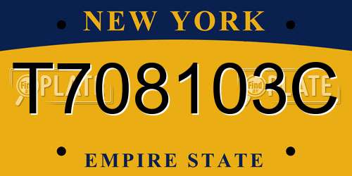 T708103C New York License Plate
