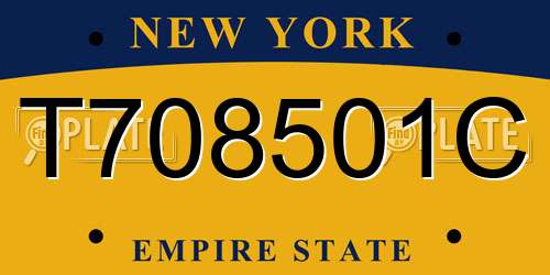T708501C New York License Plate