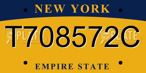 T708572C New York License Plate