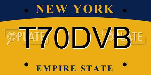 T70DVB New York License Plate