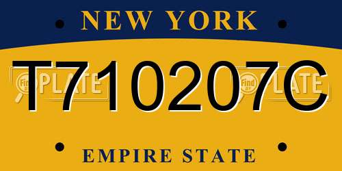 T710207C New York License Plate