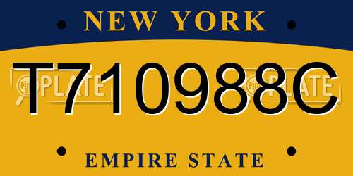T710988C New York License Plate
