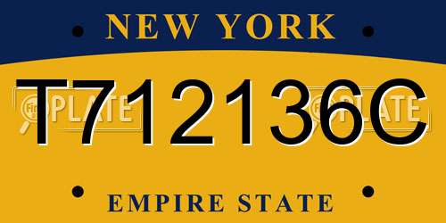 T712136C New York License Plate