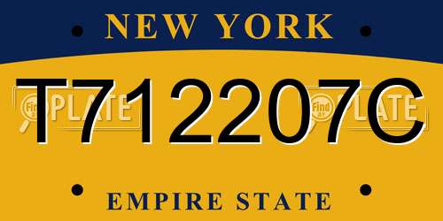 T712207C New York License Plate
