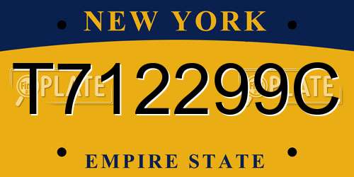 T712299C New York License Plate