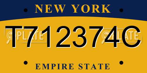 T712374C New York License Plate