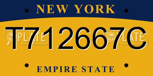 T712667C New York License Plate