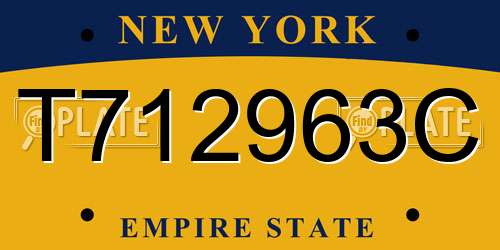 T712963C New York License Plate
