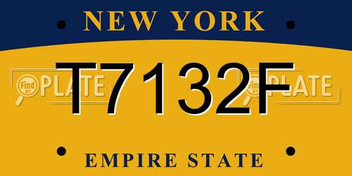 T7132F New York License Plate