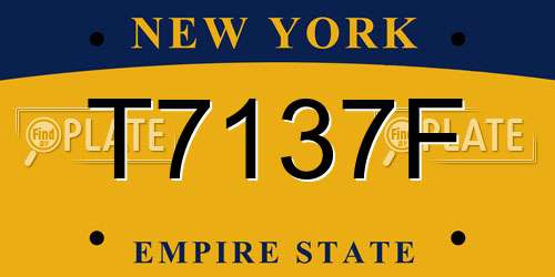 T7137F New York License Plate