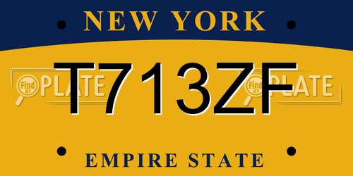T713ZF New York License Plate