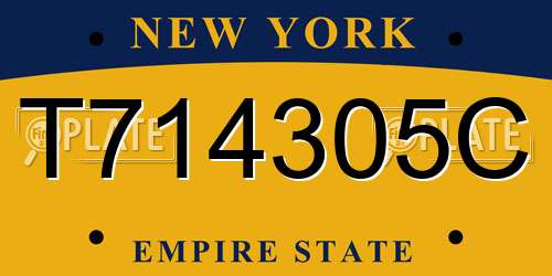 T714305C New York License Plate