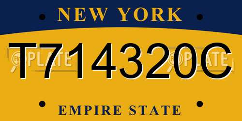 T714320C New York License Plate