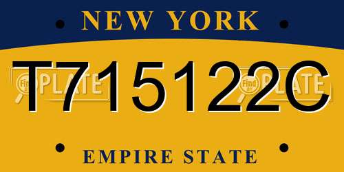 T715122C New York License Plate