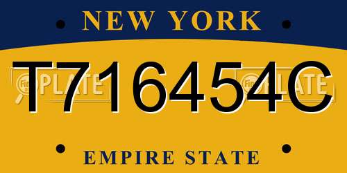 T716454C New York License Plate