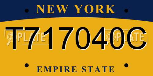 T717040C New York License Plate