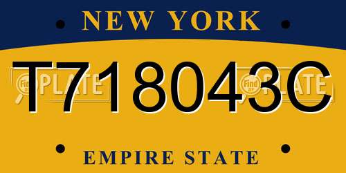 T718043C New York License Plate