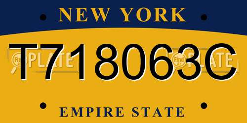T718063C New York License Plate