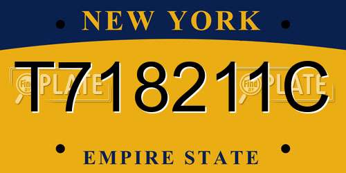 T718211C New York License Plate