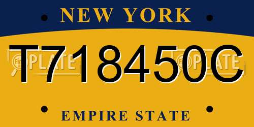 T718450C New York License Plate