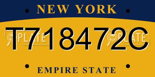 T718472C New York License Plate