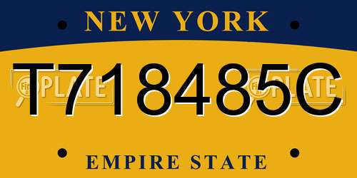 T718485C New York License Plate