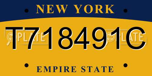 T718491C New York License Plate