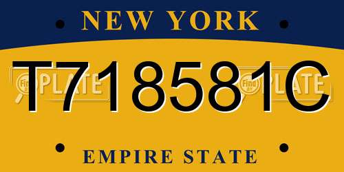 T718581C New York License Plate
