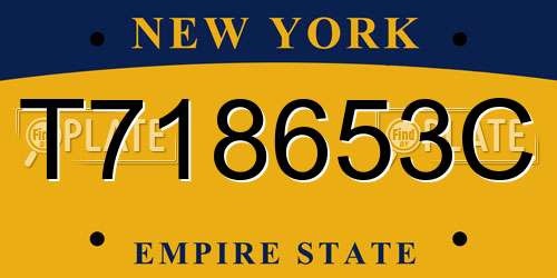 T718653C New York License Plate
