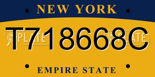 T718668C New York License Plate
