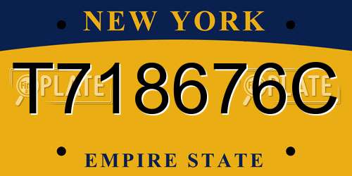 T718676C New York License Plate