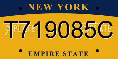 T719085C New York License Plate