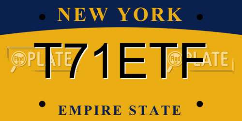 T71ETF New York License Plate