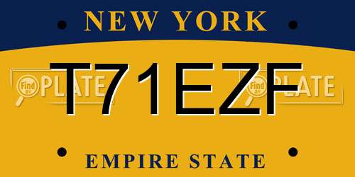 T71EZF New York License Plate
